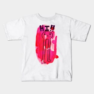 HI!! Tall Little Monster Watercolor Kids T-Shirt